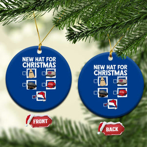 Funny Political Christmas Ceramic Ornament Old Hat New Hat TS14 1pc Blue Print Your Wear