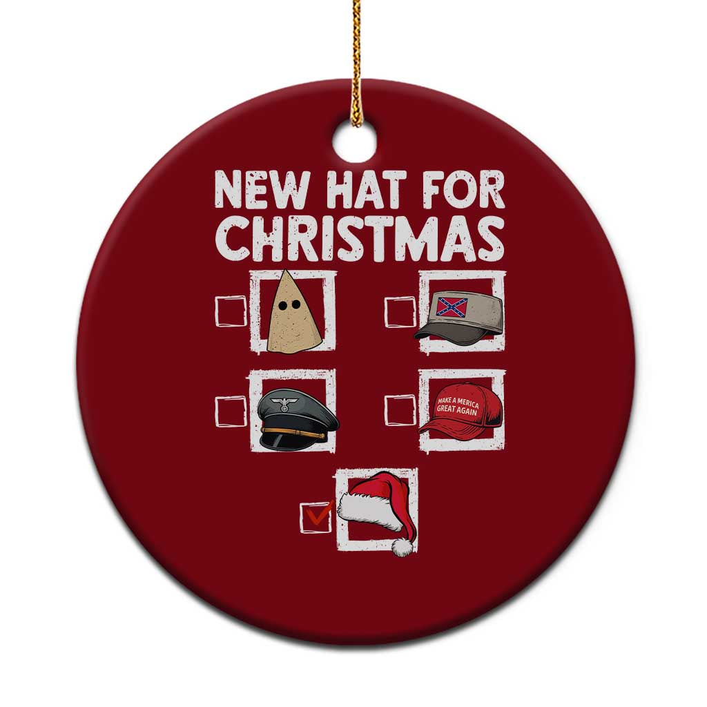Funny Political Christmas Ceramic Ornament Old Hat New Hat TS14 1pc Red Print Your Wear