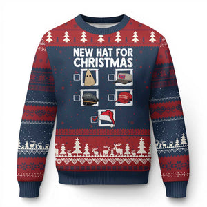 Funny Political Xmas Ugly Christmas Sweater Old Hat New Hat TS14 Navy Red Print Your Wear
