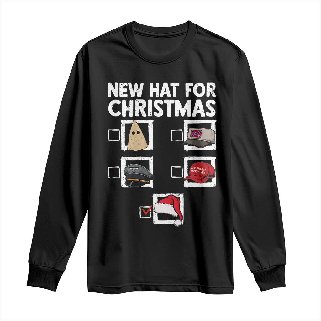 Funny Political Christmas Long Sleeve Shirt Old Hat New Hat TS14 Black Print Your Wear