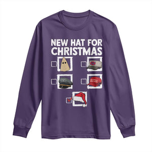 Funny Political Christmas Long Sleeve Shirt Old Hat New Hat TS14 Purple Print Your Wear