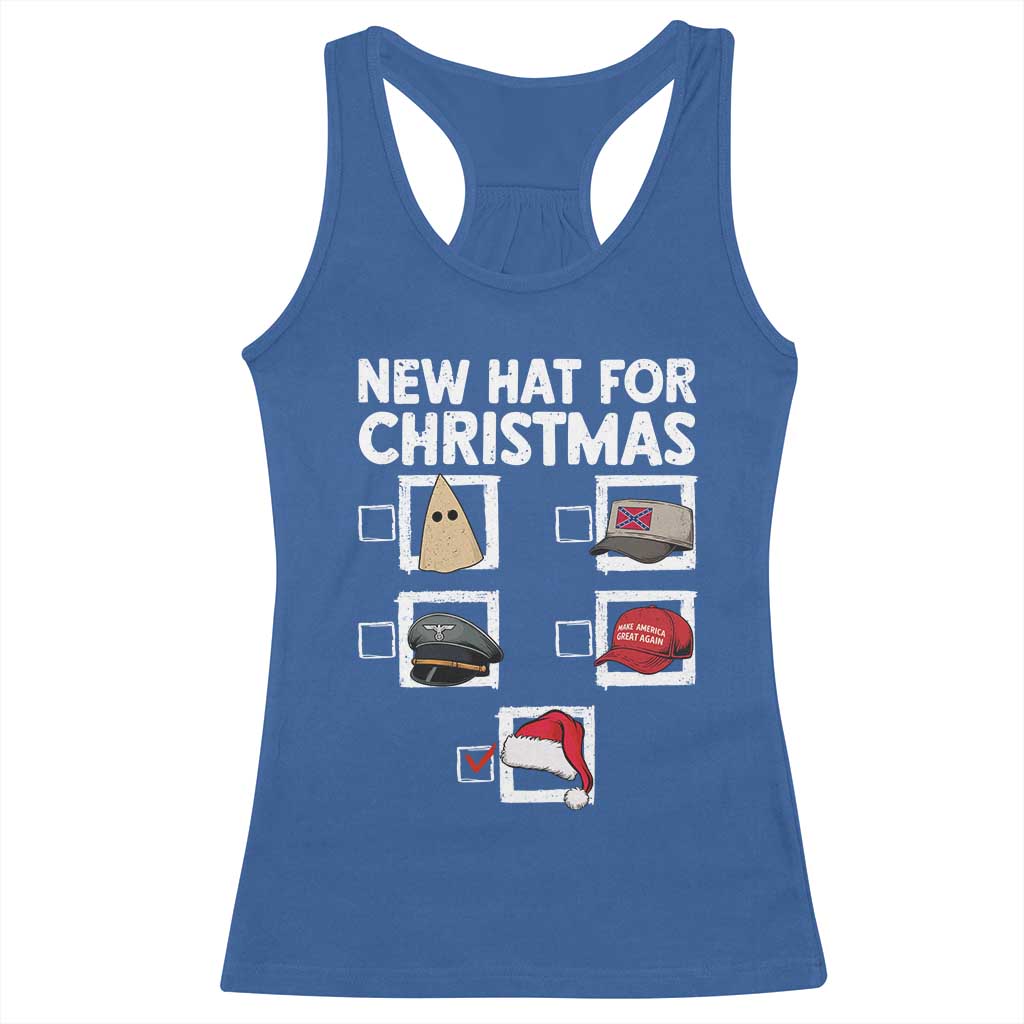 Funny Political Christmas Racerback Tank Top Old Hat New Hat TS14 Royal Blue Print Your Wear