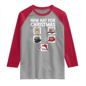 Funny Political Christmas Raglan Shirt Old Hat New Hat TS14 Sport Gray Red Print Your Wear