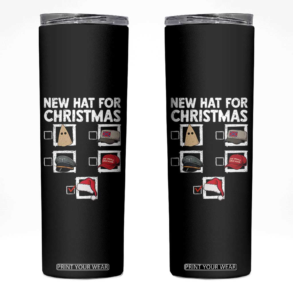 Funny Political Christmas Skinny Tumbler Old Hat New Hat TS14 Black Print Your Wear