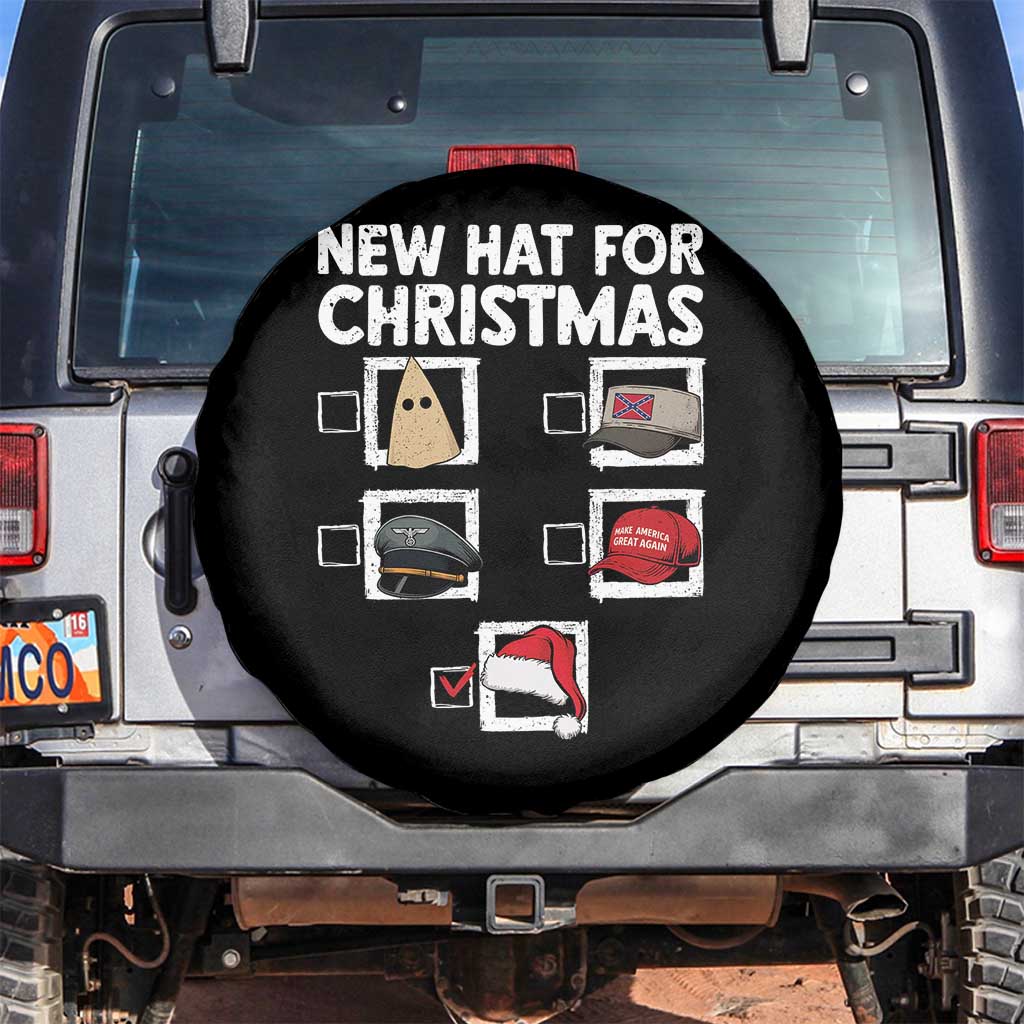 Funny Political Christmas Spare Tire Cover Old Hat New Hat TS14 No hole Black Print Your Wear