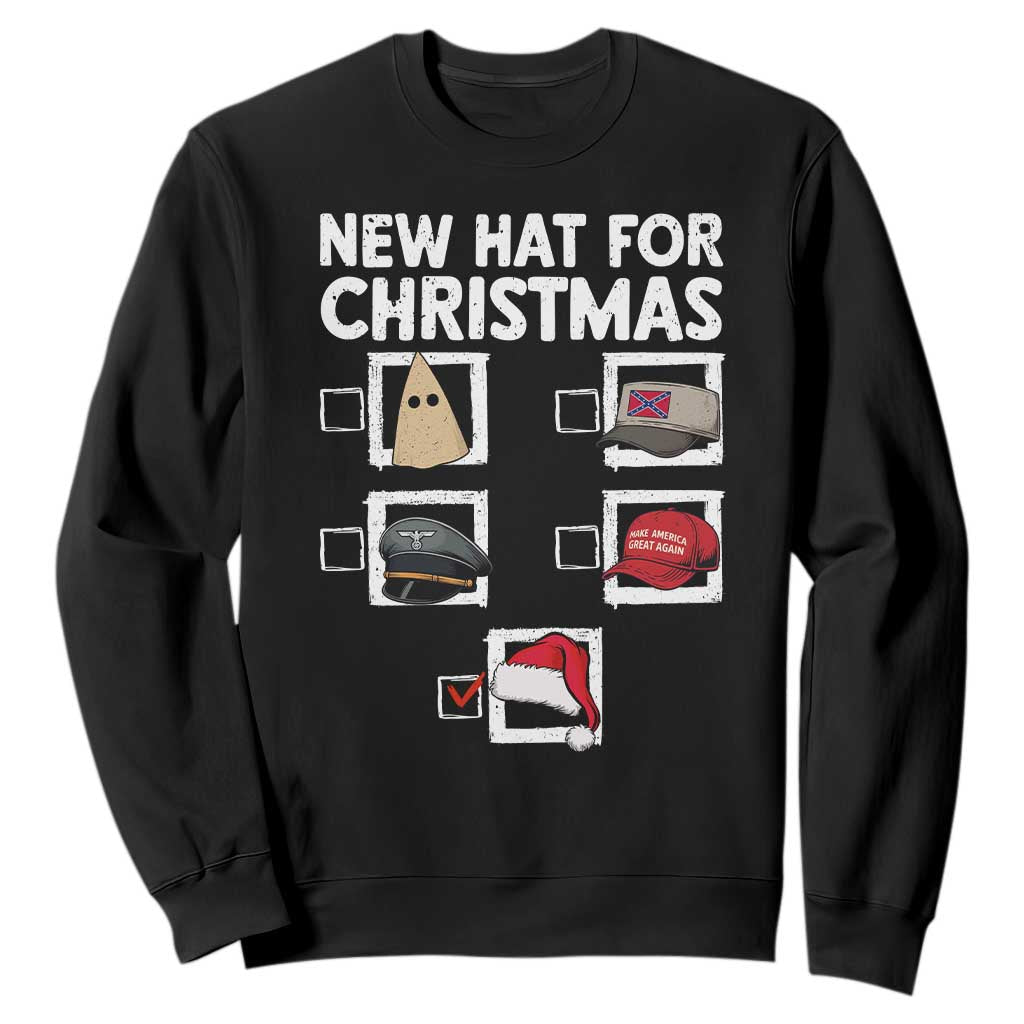 Funny Political Christmas Sweatshirt Old Hat New Hat TS14 Black Print Your Wear