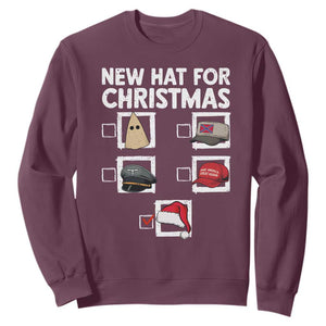 Funny Political Christmas Sweatshirt Old Hat New Hat TS14 Maroon Print Your Wear