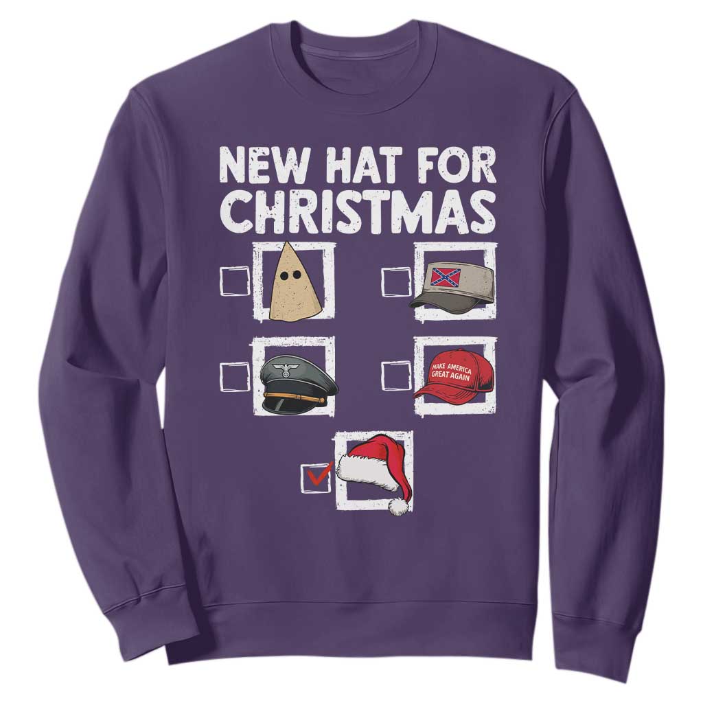 Funny Political Christmas Sweatshirt Old Hat New Hat TS14 Purple Print Your Wear