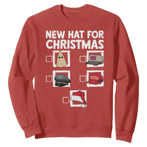 Funny Political Christmas Sweatshirt Old Hat New Hat TS14 Red Print Your Wear