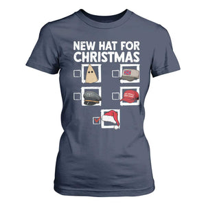 Funny Political Christmas T Shirt For Women Old Hat New Hat TS14 Navy Print Your Wear