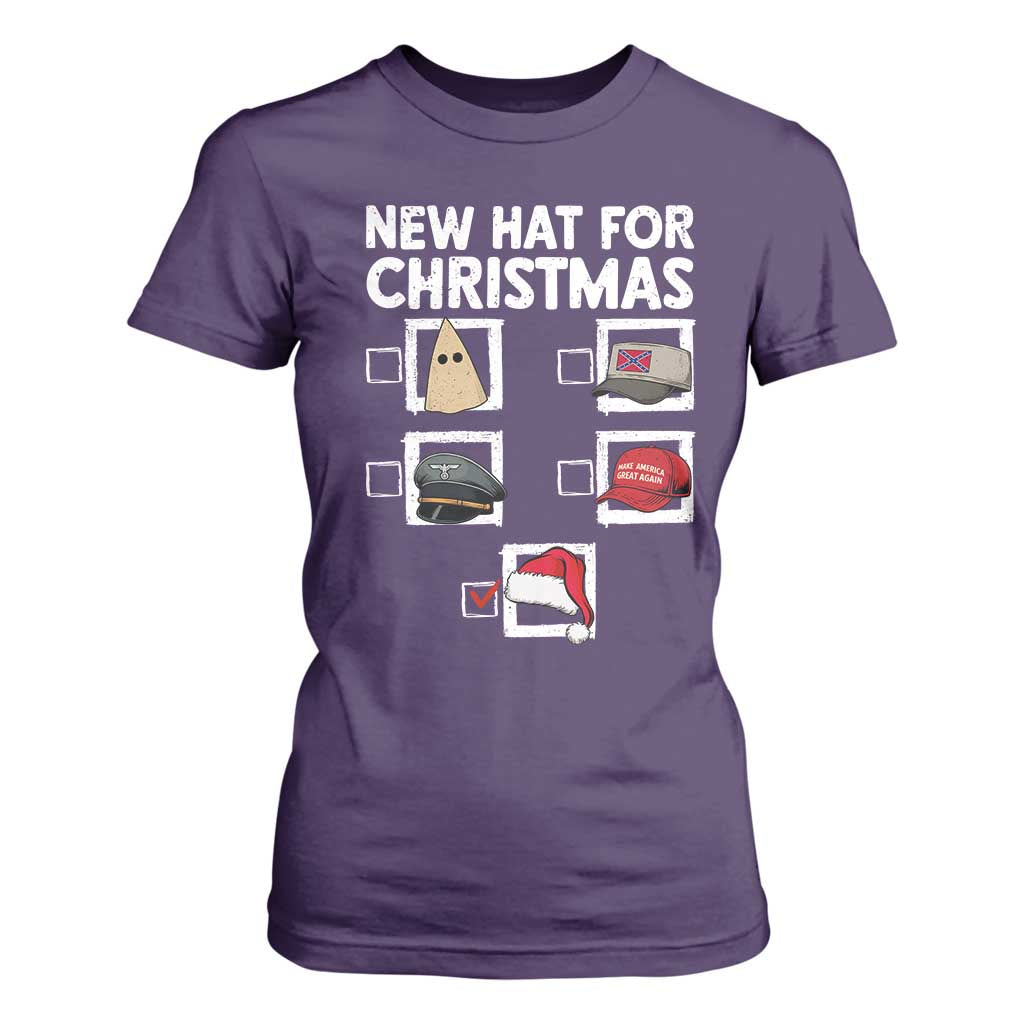 Funny Political Christmas T Shirt For Women Old Hat New Hat TS14 Purple Print Your Wear