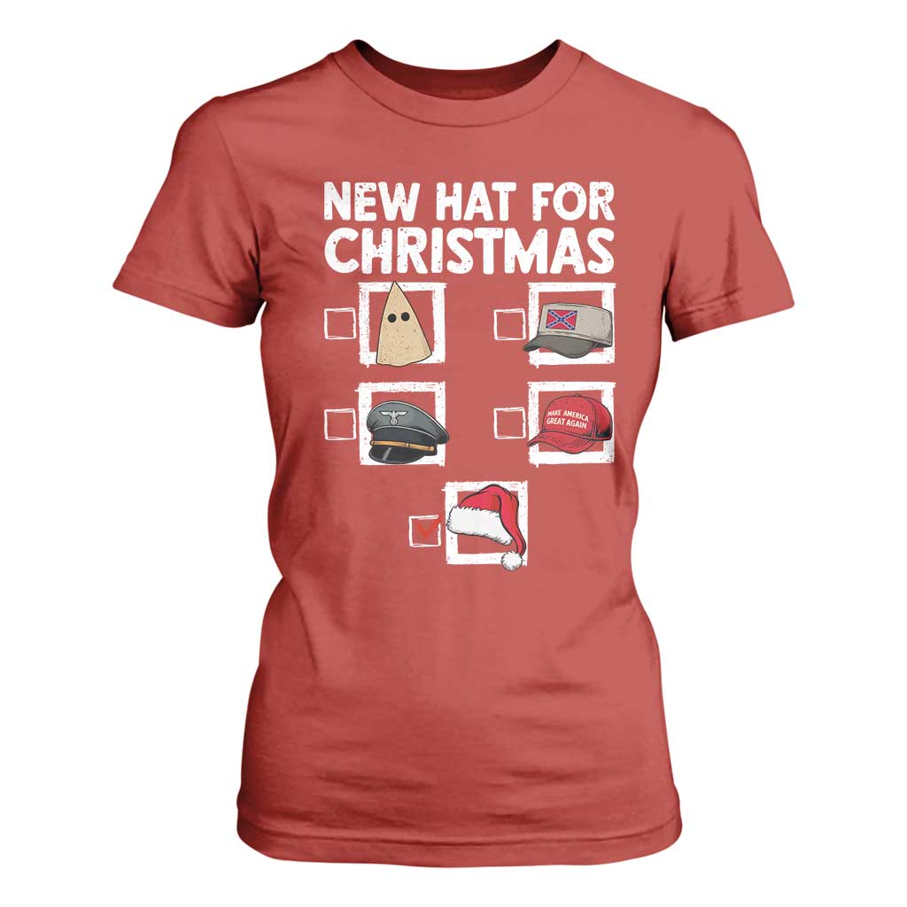 Funny Political Christmas T Shirt For Women Old Hat New Hat TS14 Red Print Your Wear
