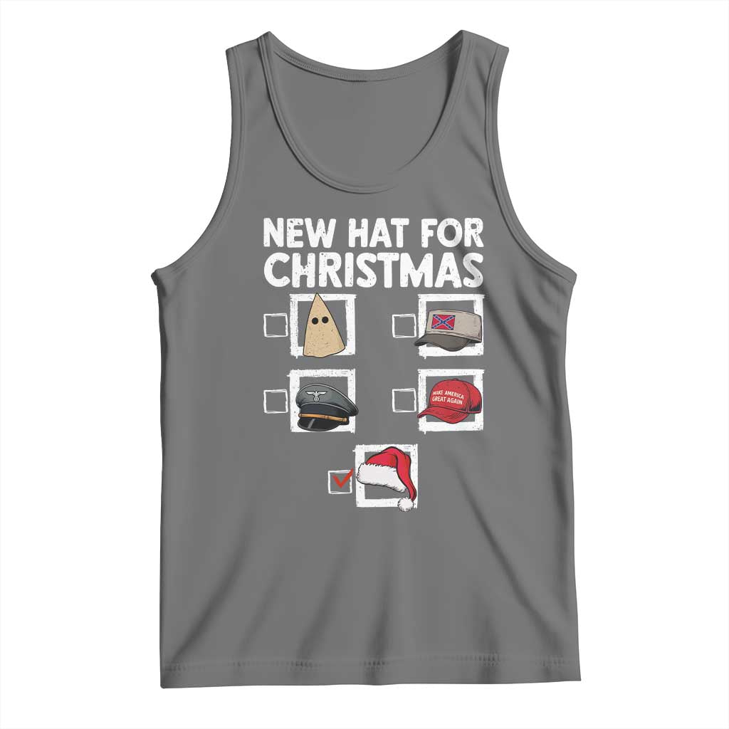 Funny Political Christmas Tank Top Old Hat New Hat TS14 Black Heather Print Your Wear