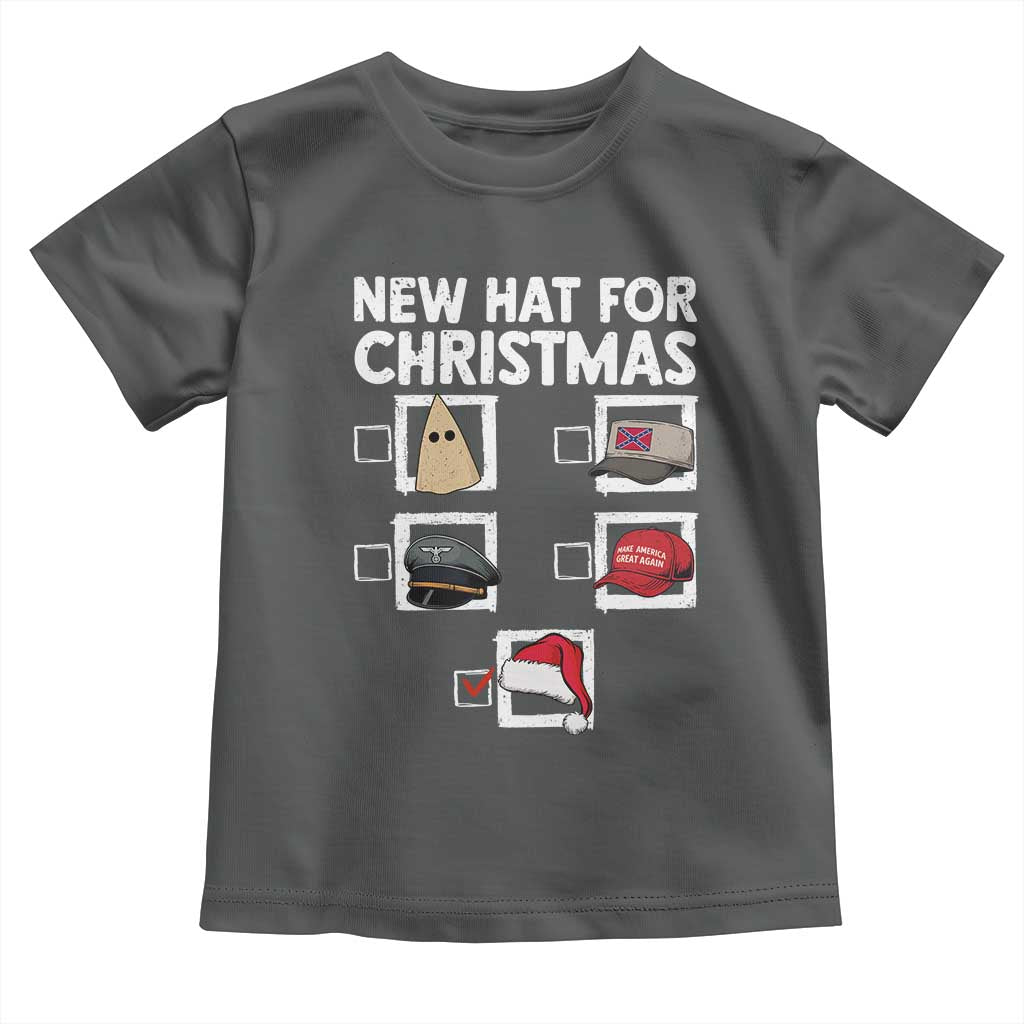 Funny Political Christmas Toddler T Shirt Old Hat New Hat TS14 Dark Heather Print Your Wear