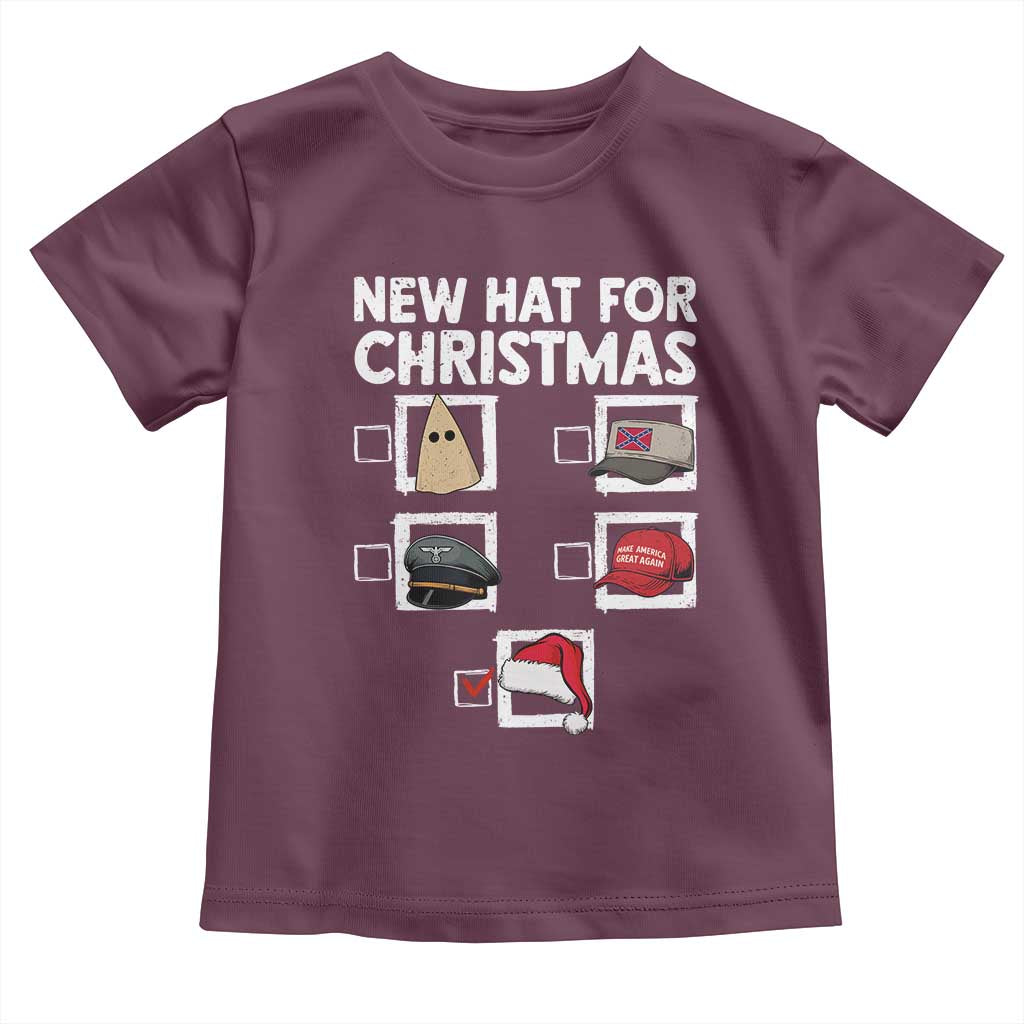 Funny Political Christmas Toddler T Shirt Old Hat New Hat TS14 Maroon Print Your Wear