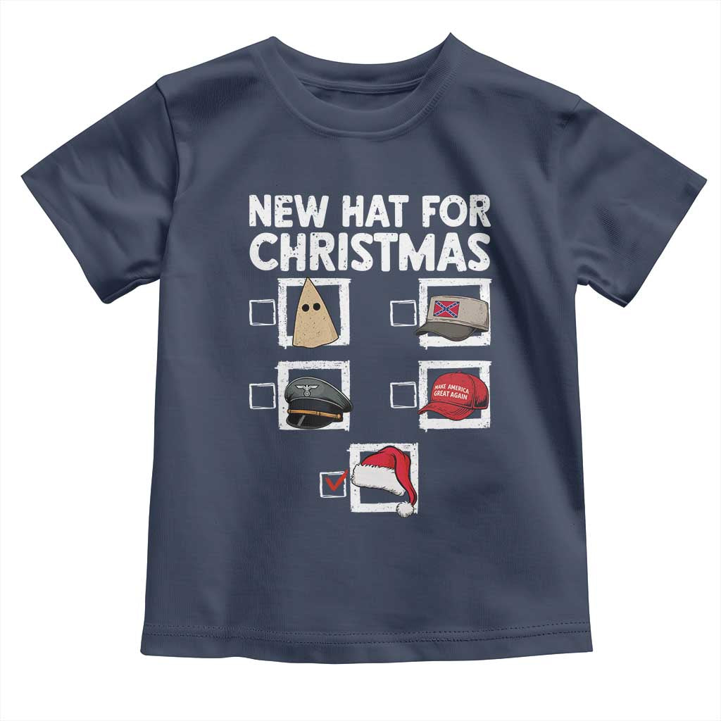 Funny Political Christmas Toddler T Shirt Old Hat New Hat TS14 Navy Print Your Wear