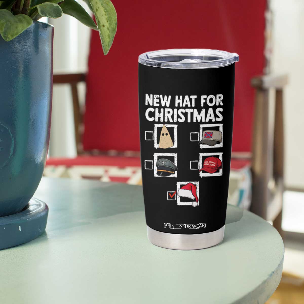 Funny Political Christmas Tumbler Cup Old Hat New Hat TS14 Print Your Wear