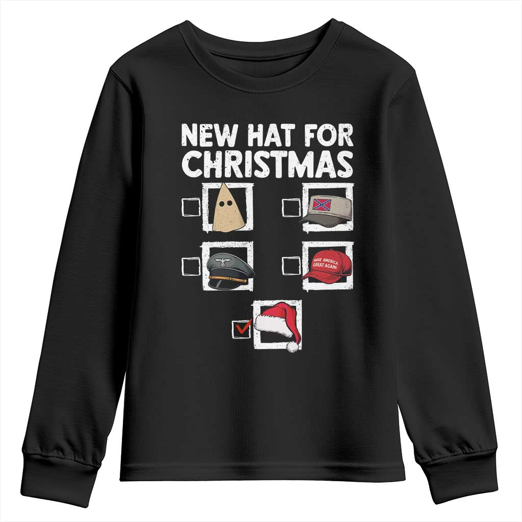 Funny Political Christmas Youth Sweatshirt Old Hat New Hat TS14 Black Print Your Wear