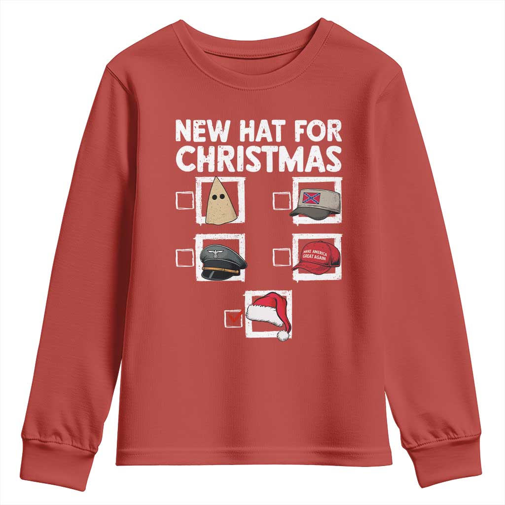 Funny Political Christmas Youth Sweatshirt Old Hat New Hat TS14 Red Print Your Wear