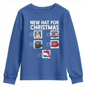 Funny Political Christmas Youth Sweatshirt Old Hat New Hat TS14 Royal Blue Print Your Wear