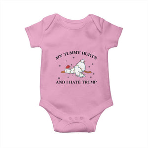 Silly Goose Christmas Baby Onesie My Tummy Hurts And I Hate Trump TS14 Light Pink Print Your Wear