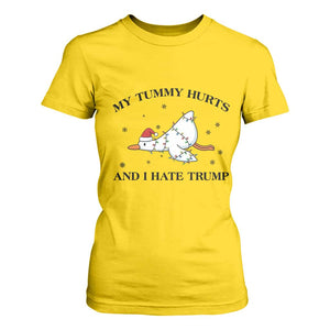 Silly Goose Christmas T Shirt For Women My Tummy Hurts And I Hate Trump TS14 Daisy Print Your Wear