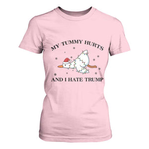 Silly Goose Christmas T Shirt For Women My Tummy Hurts And I Hate Trump TS14 Light Pink Print Your Wear