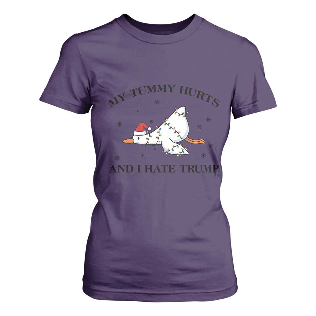 Silly Goose Christmas T Shirt For Women My Tummy Hurts And I Hate Trump TS14 Purple Print Your Wear