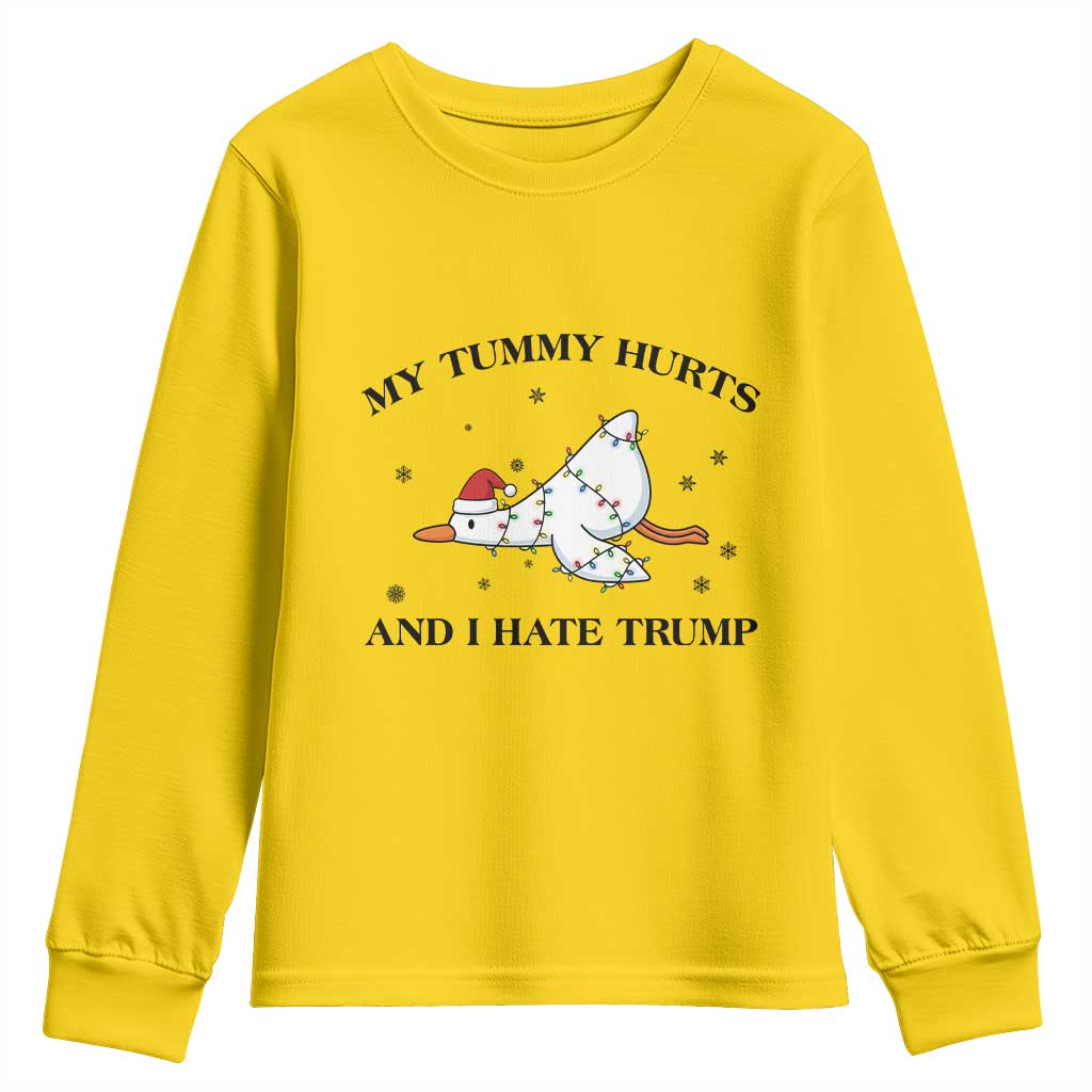 Silly Goose Christmas Youth Sweatshirt My Tummy Hurts And I Hate Trump TS14 Daisy Print Your Wear