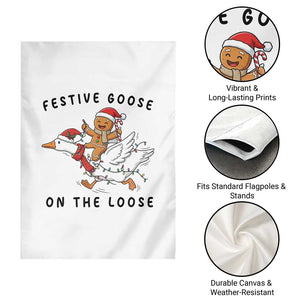 Funny Goose Christmas Garden Flag Festive Goose On The Loose Xmas TS14 Print Your Wear