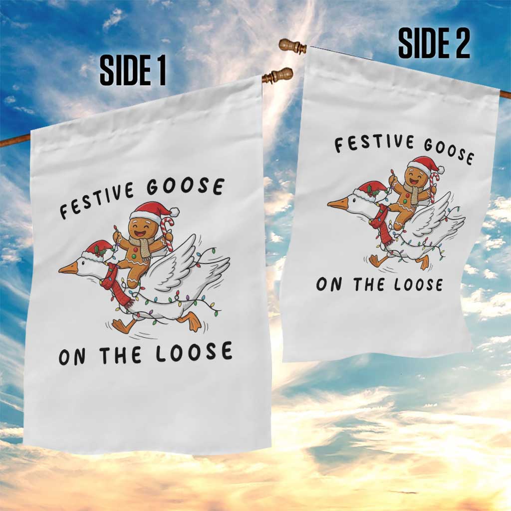 Funny Goose Christmas Garden Flag Festive Goose On The Loose Xmas TS14 Print Your Wear
