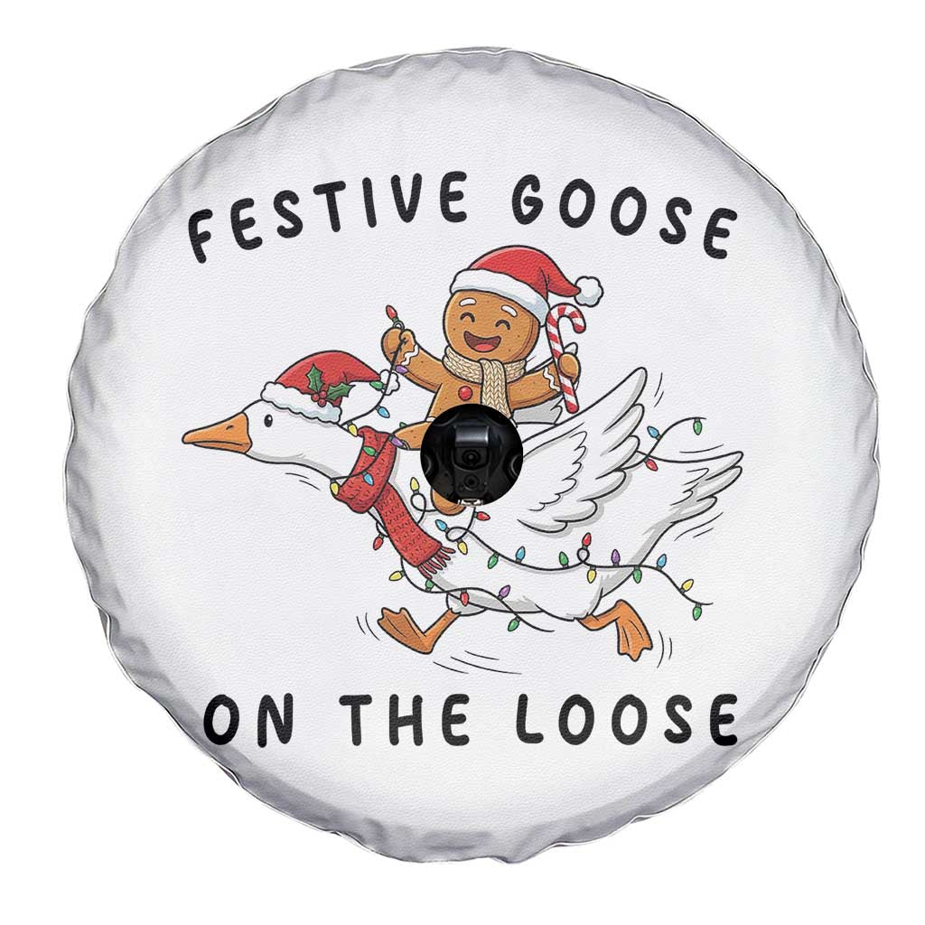 Funny Goose Christmas Spare Tire Cover Festive Goose On The Loose Xmas TS14 Print Your Wear
