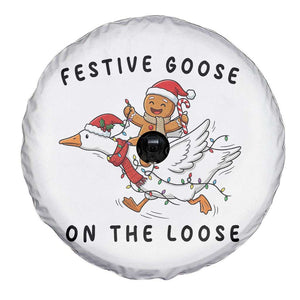 Funny Goose Christmas Spare Tire Cover Festive Goose On The Loose Xmas TS14 Print Your Wear