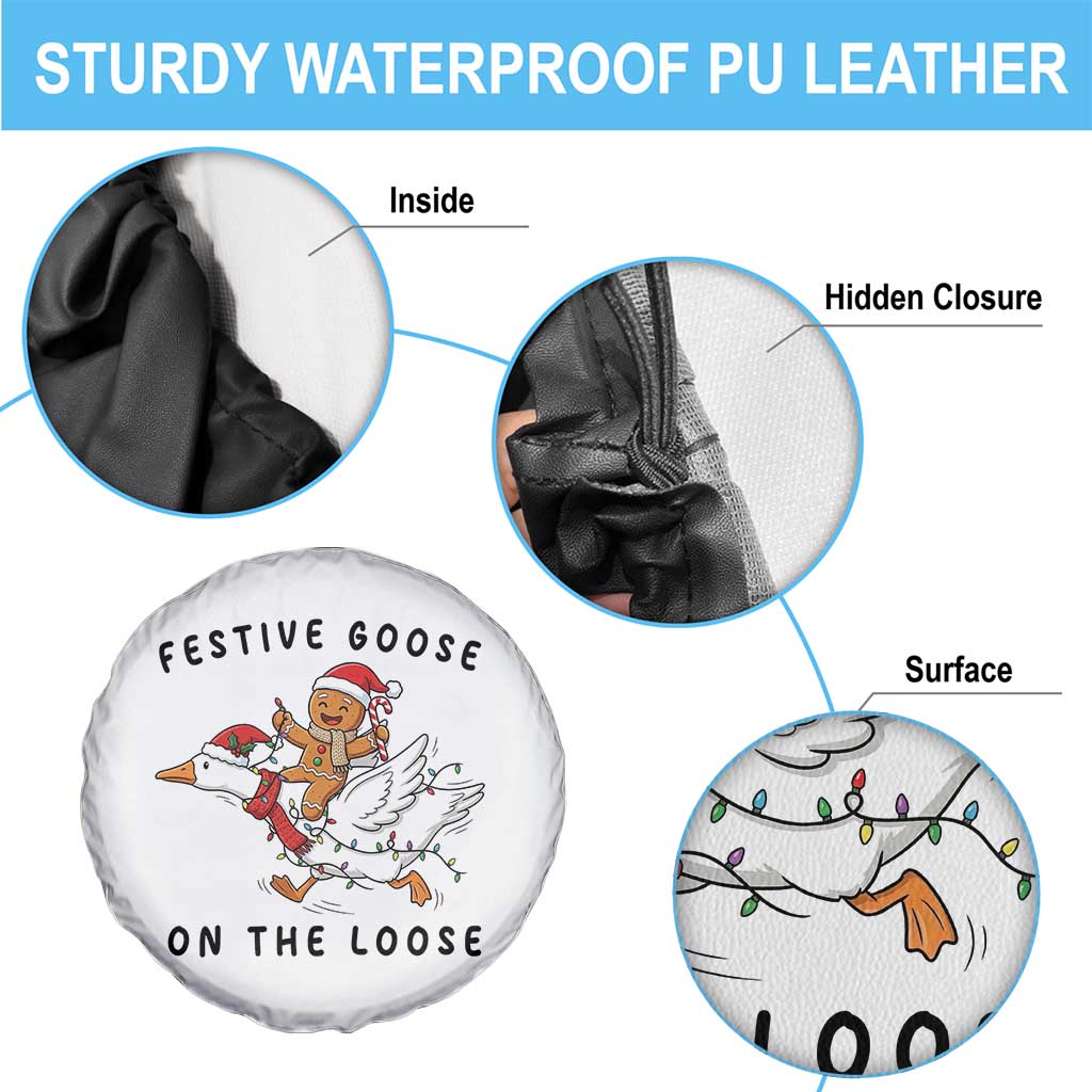 Funny Goose Christmas Spare Tire Cover Festive Goose On The Loose Xmas TS14 Print Your Wear