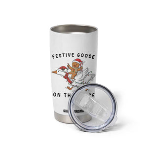 Funny Goose Christmas Tumbler Cup Festive Goose On The Loose Xmas TS14 Print Your Wear