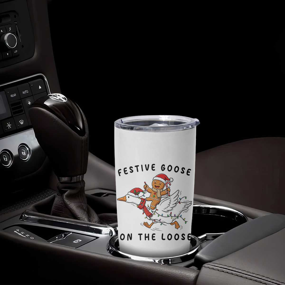 Funny Goose Christmas Tumbler Cup Festive Goose On The Loose Xmas TS14 Print Your Wear