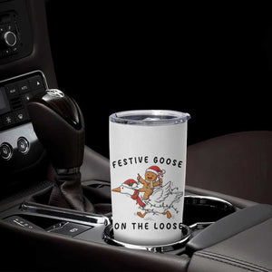 Funny Goose Christmas Tumbler Cup Festive Goose On The Loose Xmas TS14 Print Your Wear