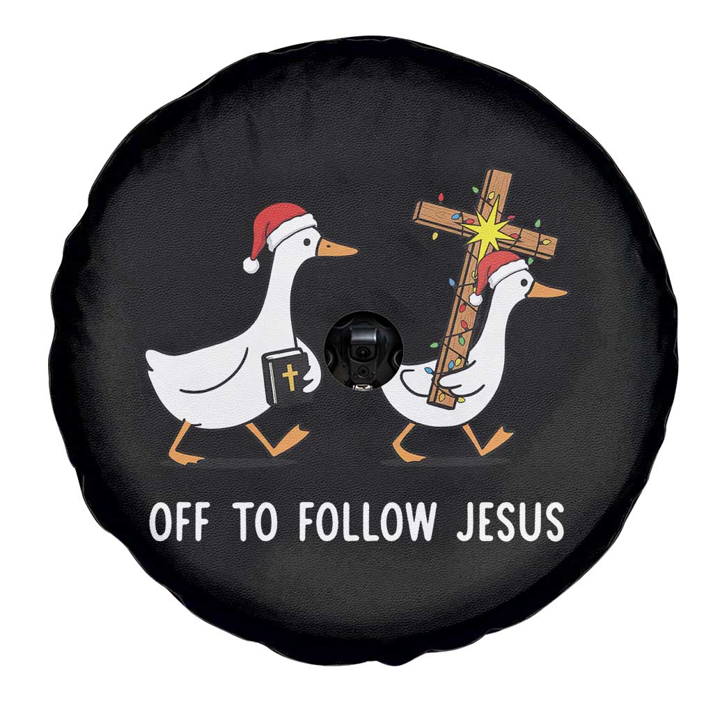 Funny Christmas Christian Goose Spare Tire Cover Off To Follow Jesus TS14 Print Your Wear