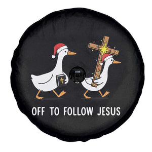 Funny Christmas Christian Goose Spare Tire Cover Off To Follow Jesus TS14 Print Your Wear
