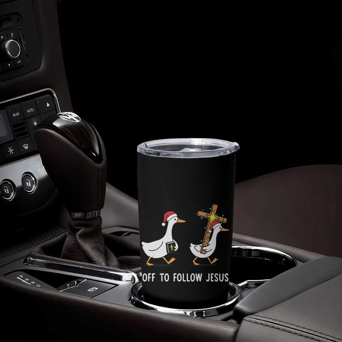 Funny Christmas Christian Goose Tumbler Cup Off To Follow Jesus TS14 Print Your Wear