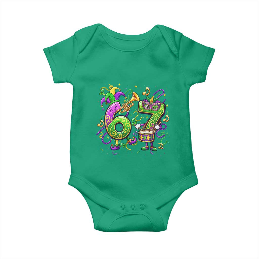 67 Mardi Gras Meme Baby Onesie Funny Six Seven Carnival Party TS14 Irish Green Print Your Wear