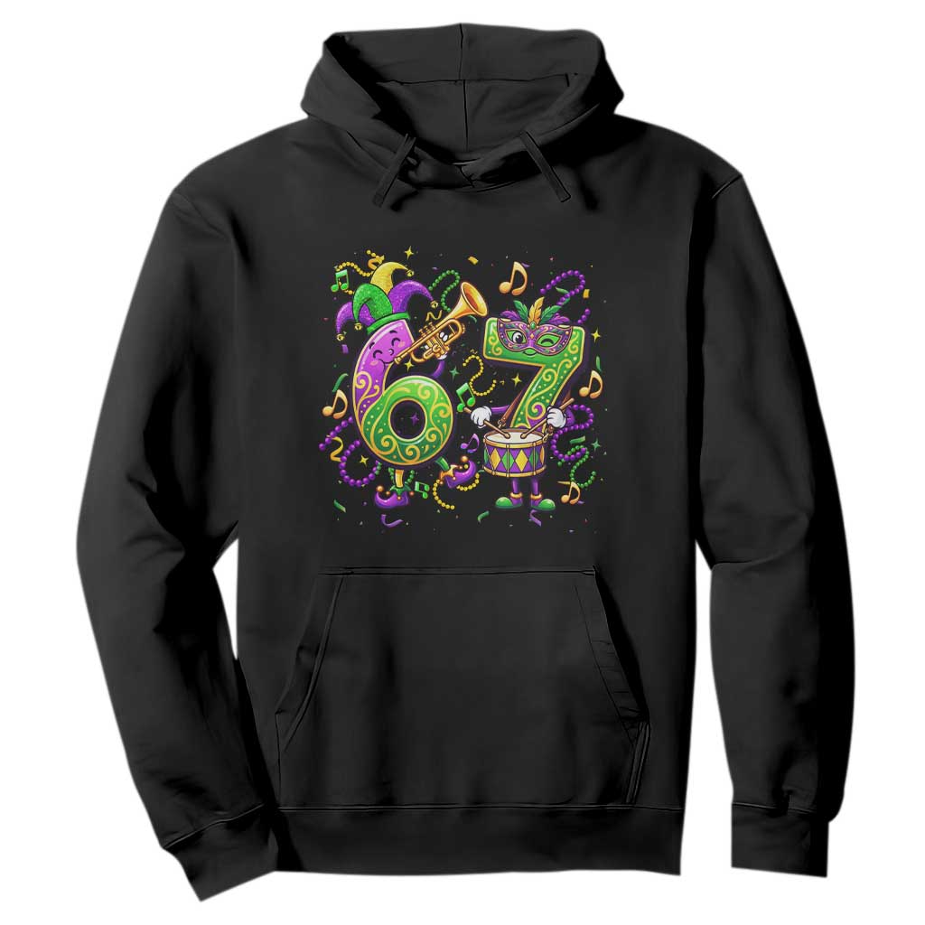 67 Mardi Gras Meme Hoodie Funny Six Seven Carnival Party TS14 Black Print Your Wear