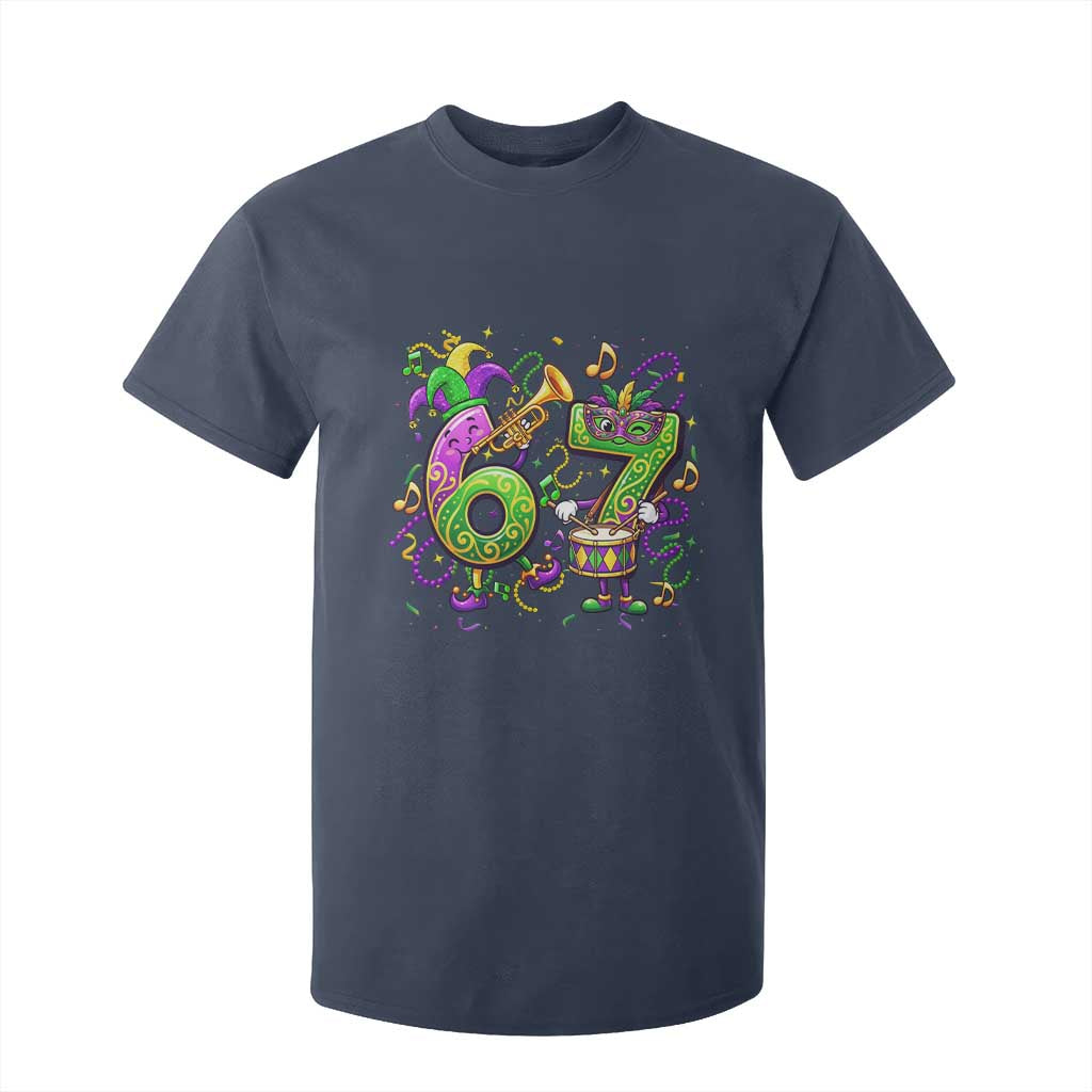 67 Mardi Gras Meme T Shirt For Kid Funny Six Seven Carnival Party TS14 Navy Print Your Wear