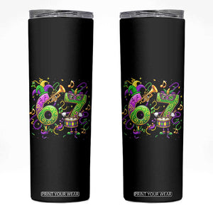 67 Mardi Gras Meme Skinny Tumbler Funny Six Seven Carnival Party TS14 Black Print Your Wear