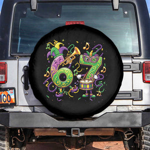 67 Mardi Gras Meme Spare Tire Cover Funny Six Seven Carnival Party TS14 No hole Black Print Your Wear