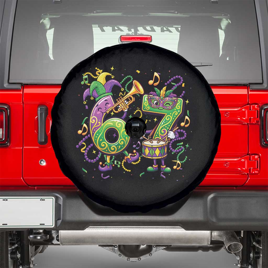 67 Mardi Gras Meme Spare Tire Cover Funny Six Seven Carnival Party TS14 Black Print Your Wear