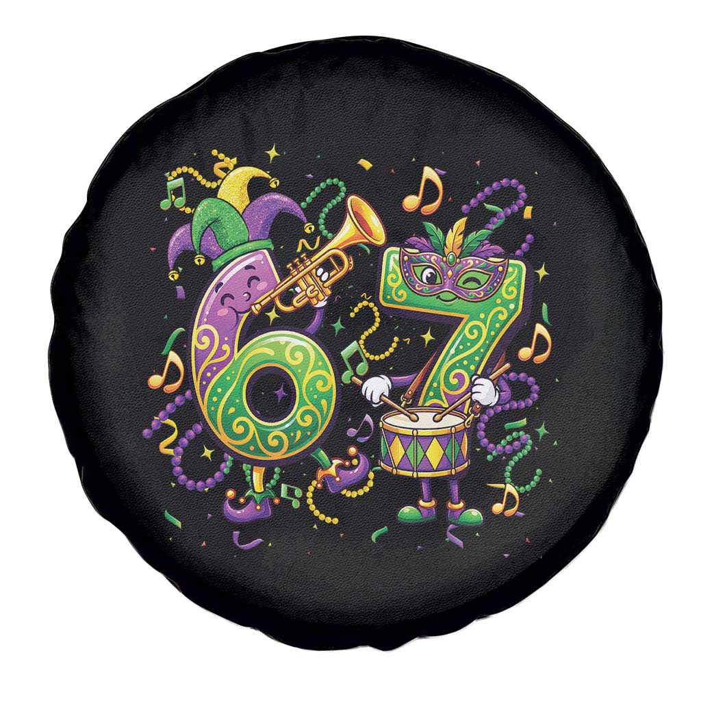 67 Mardi Gras Meme Spare Tire Cover Funny Six Seven Carnival Party TS14 Print Your Wear