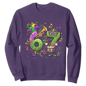 67 Mardi Gras Meme Sweatshirt Funny Six Seven Carnival Party TS14 Purple Print Your Wear