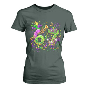 67 Mardi Gras Meme T Shirt For Women Funny Six Seven Carnival Party TS14 Dark Forest Green Print Your Wear