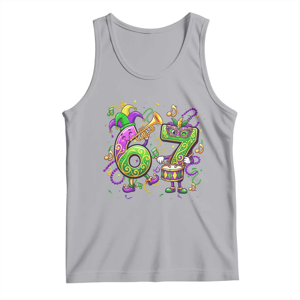 67 Mardi Gras Meme Tank Top Funny Six Seven Carnival Party TS14 Athletic Heather Print Your Wear